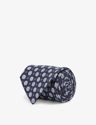 REISS: Budelli floral-print silk tie