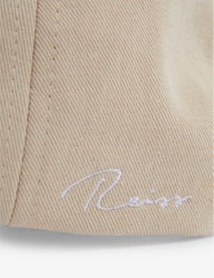 Shop Reiss Men's Stone Felix Logo-embroidered Cotton Baseball Cap