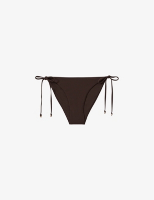 REISS: Riah side-tie low-rise stretch-woven bikini top