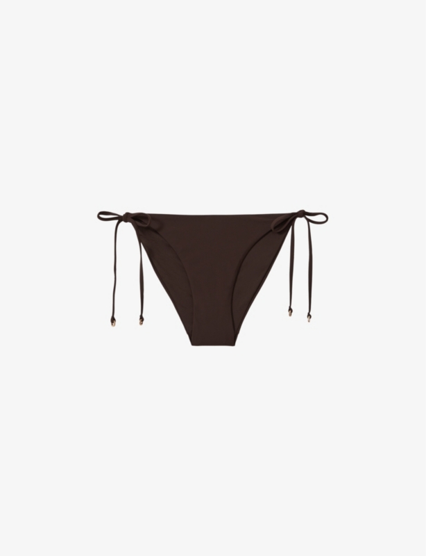 Riah side-tie low-rise stretch-woven bikini top