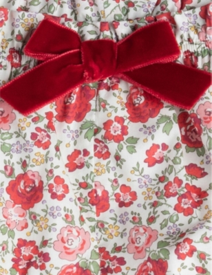 Shop Trotters Red Felicite Felicite Floral-print Cotton Bloomers 3-24 Months