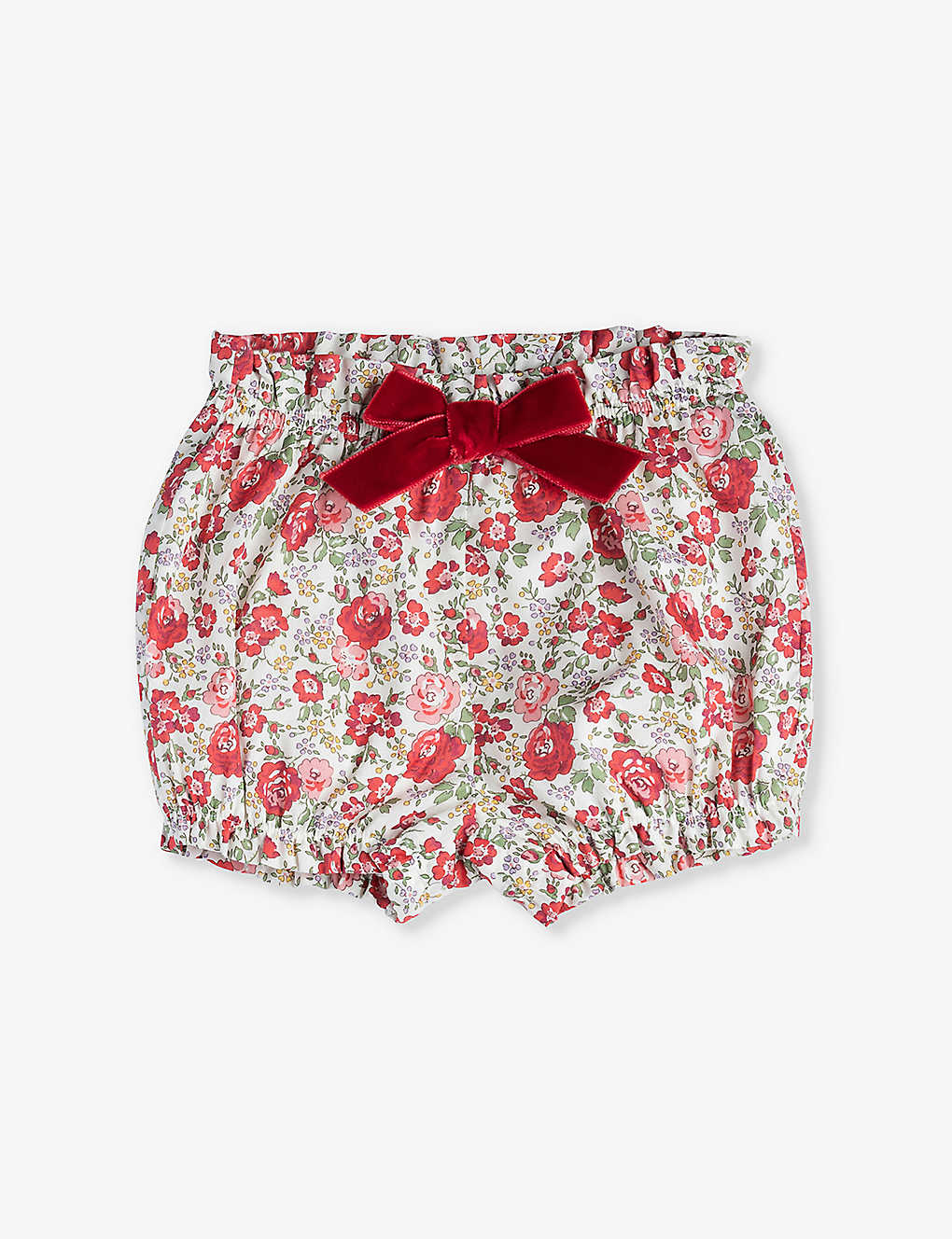 Trotters Babies'  Red Felicite Felicite Floral-print Cotton Bloomers 3-24 Months