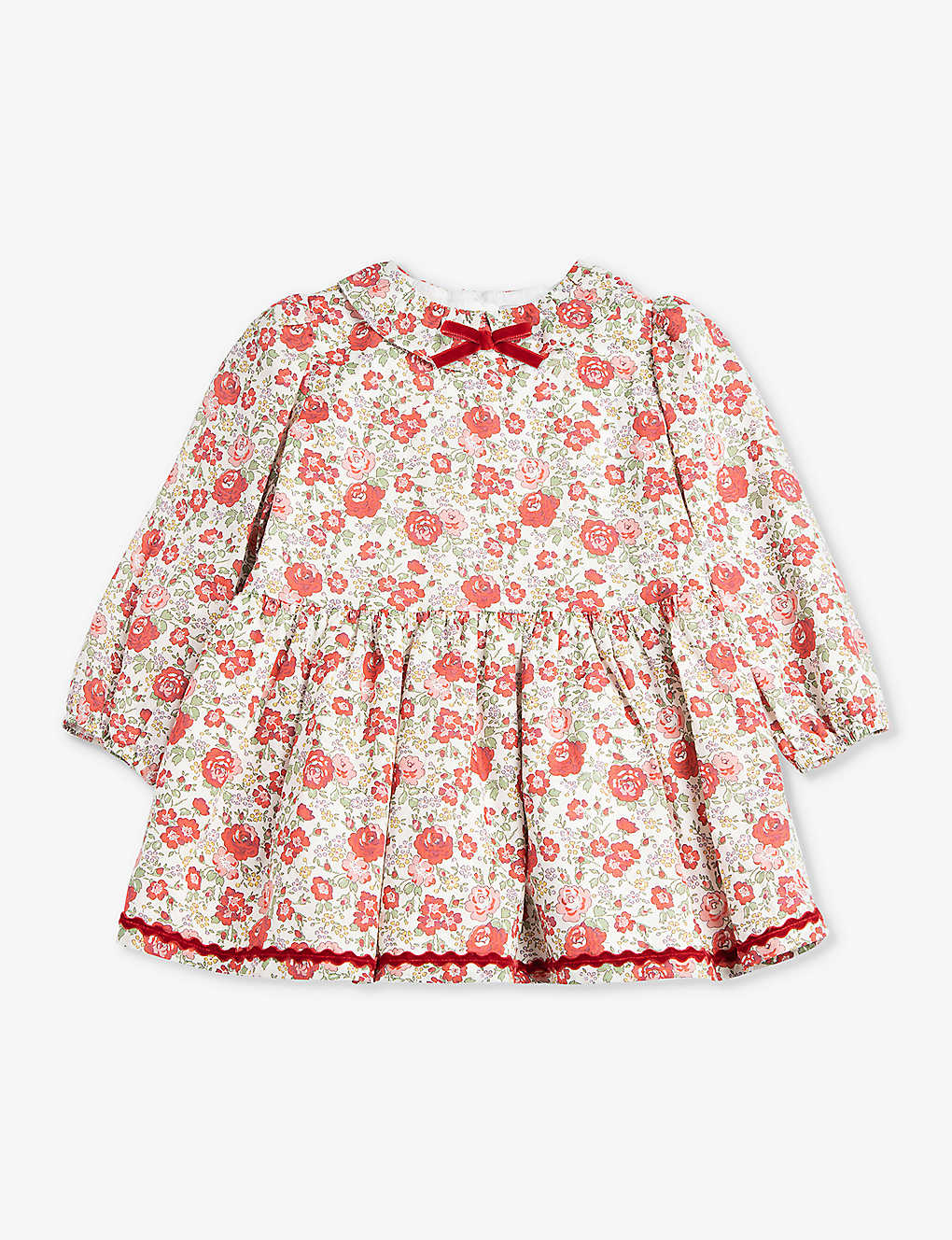 Trotters Babies'  Red Felicite Felicite Floral-print Cotton Dress 3-24 Months
