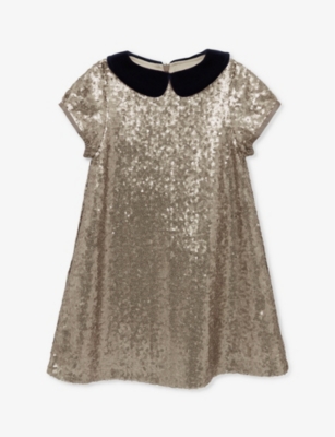 TROTTERS: Sienna short-sleeved sequin-embellished dress 2-11 years
