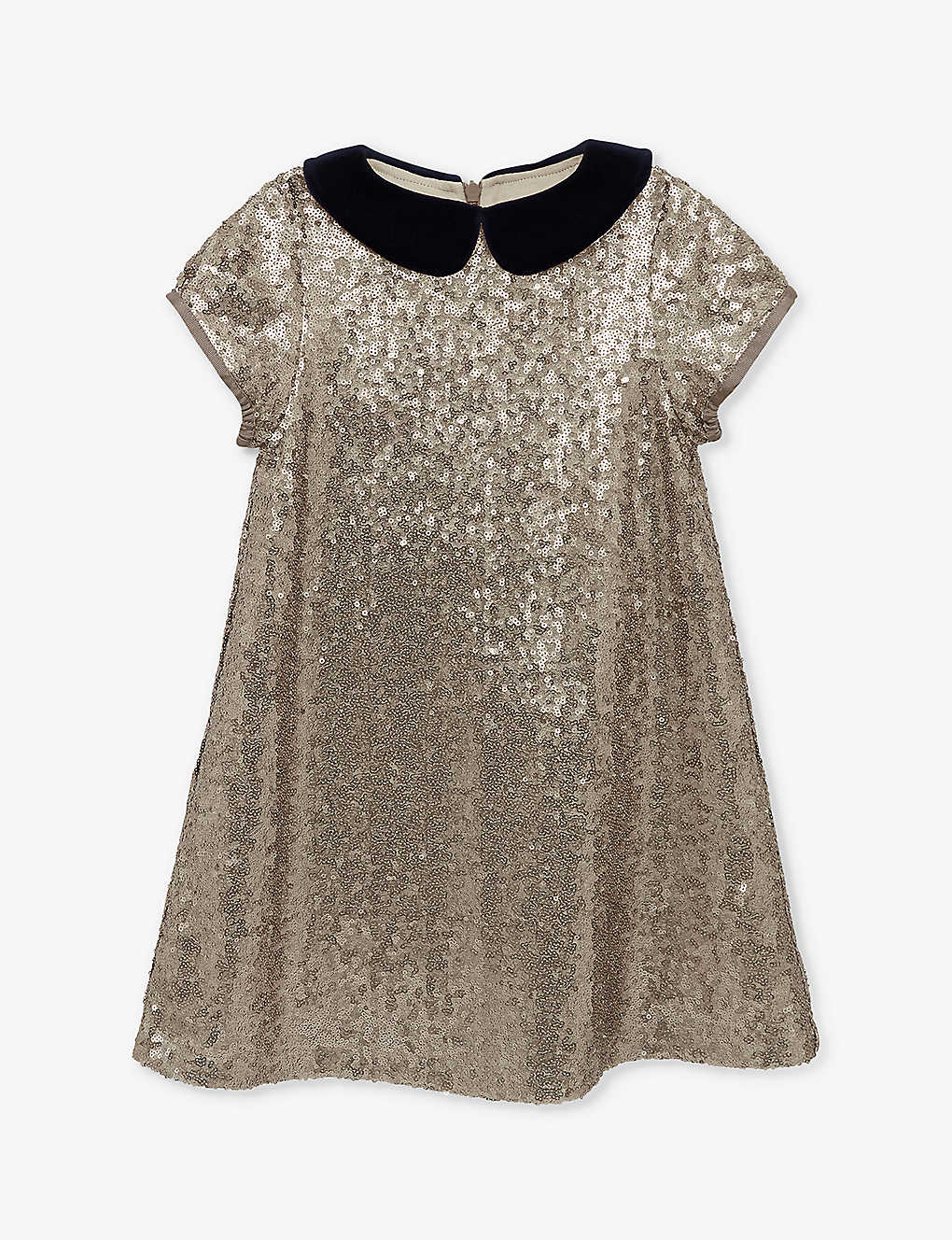 Trotters Babies'  Gold Sequin Sienna Short-sleeved Sequin-embellished Dress 2-11 Years
