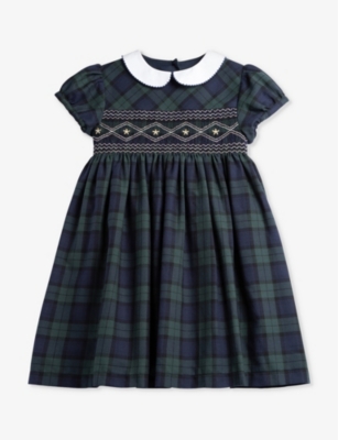 Trotters Babies'  Navy Tartan Charlotte Tartan-print Cotton Dress 2-11 Years