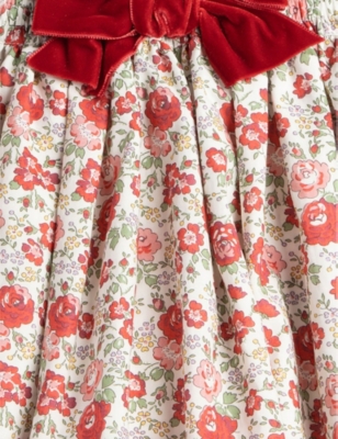 Shop Trotters Red Felicite Felicite Floral-print Cotton Skirt 2-11 Years