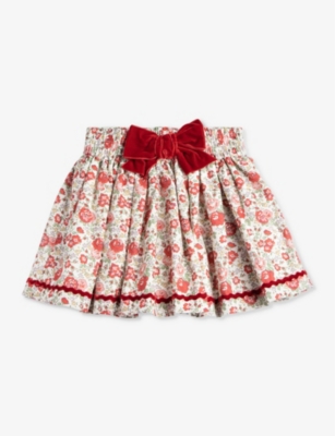 Trotters Babies'  Red Felicite Felicite Floral-print Cotton Skirt 2-11 Years