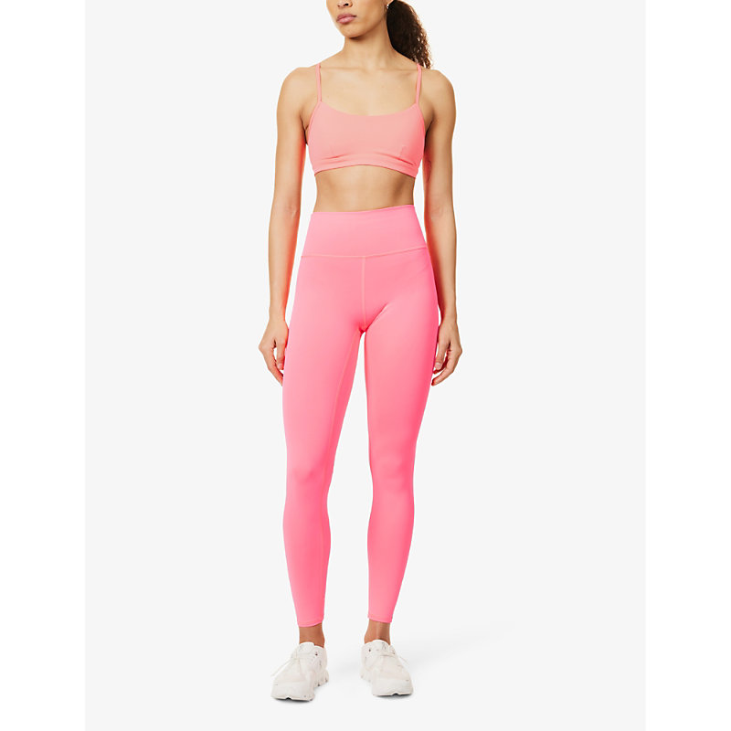 Shop Alo Yoga Airlift High-rise Slim-leg In Fluorescent Pink Coral