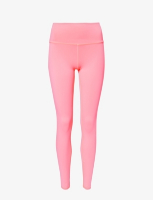 Alo Yoga Womens Fluorescent Pink Coral Airlift High-rise Slim-leg Stretch-woven Leggings