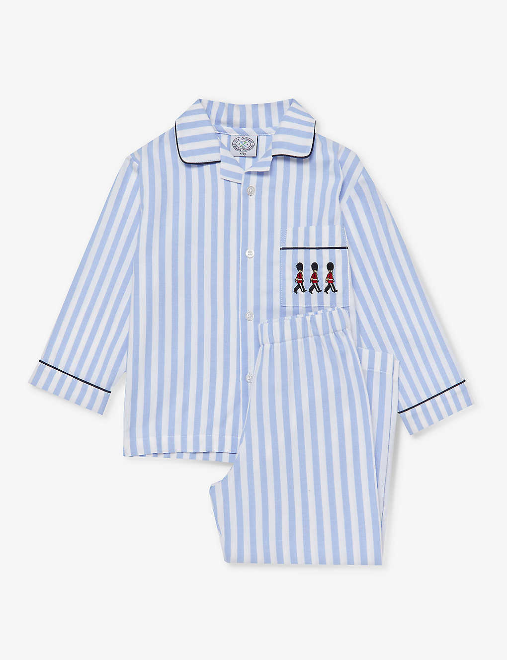 Trotters Kids' Felix Striped Cotton Pyjamas 1-11 Years In Blue