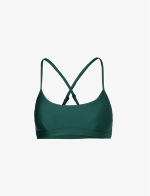 Alo Yoga Womens Midnight Green Airlift Intrigue Scoop-neck Stretch-woven Bra