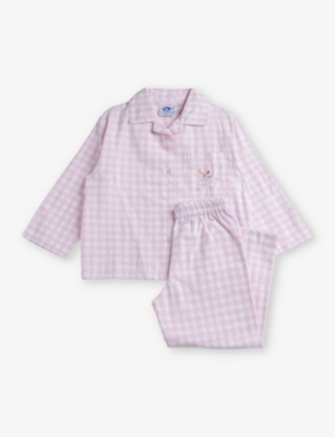 Trotters Margot Cotton Pyjama Set In Pale Pink