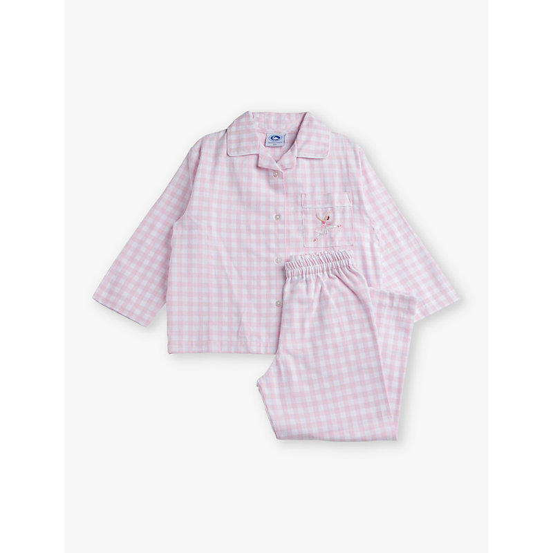 Trotters Kids' Margot Cotton Pyjama Set In Pale Pink
