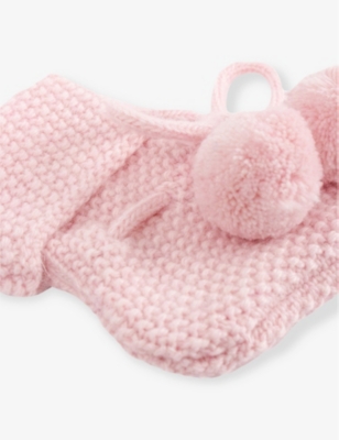 TROTTERS: Pom-pom knitted booties 0-9 months