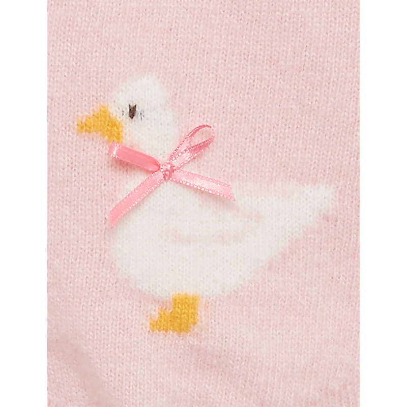Shop Trotters Pale Pink Jemima Duck-intarsia Knitted Leggings 0-9 Months