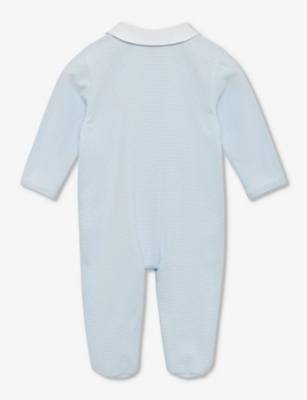 TROTTERS: Hugo guardsman-embroidered stretch organic-cotton babygrow 0-12 months