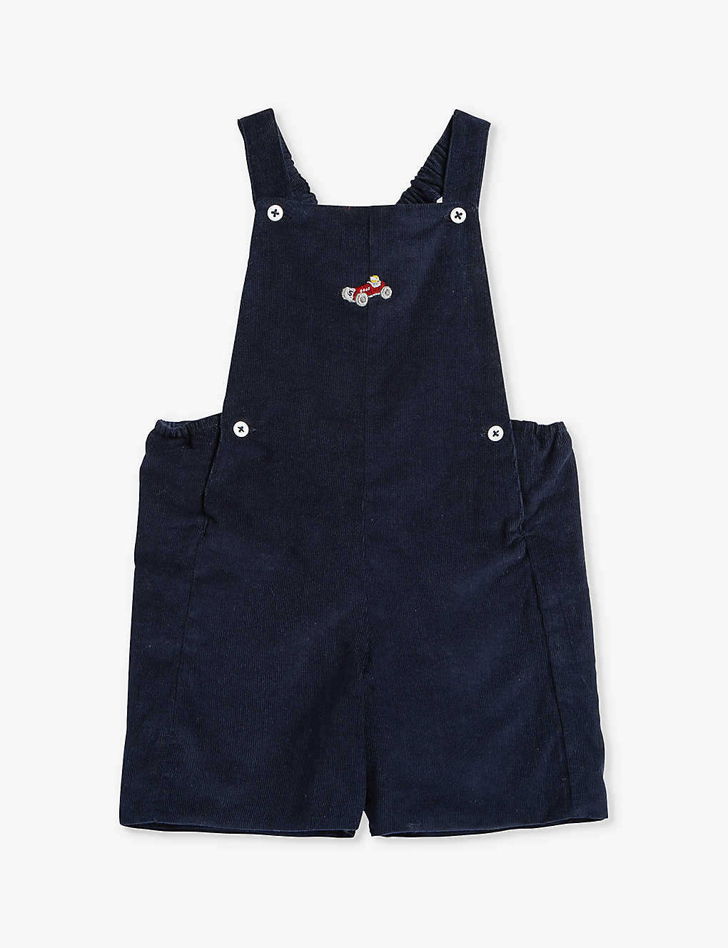 Trotters Babies'  Navy Alfie Vintage Car-embroidery Corduroy-textured Cotton Dungarees 3-24 Months