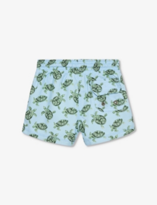TROTTERS: Turtle-print woven swim shorts 3-24 months