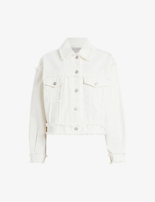 ALLSAINTS: Claude frayed organic-cotton denim jacket