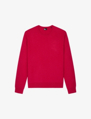 The Kooples Mens Cherry Round Neck Stretch-knit Jumper In Red