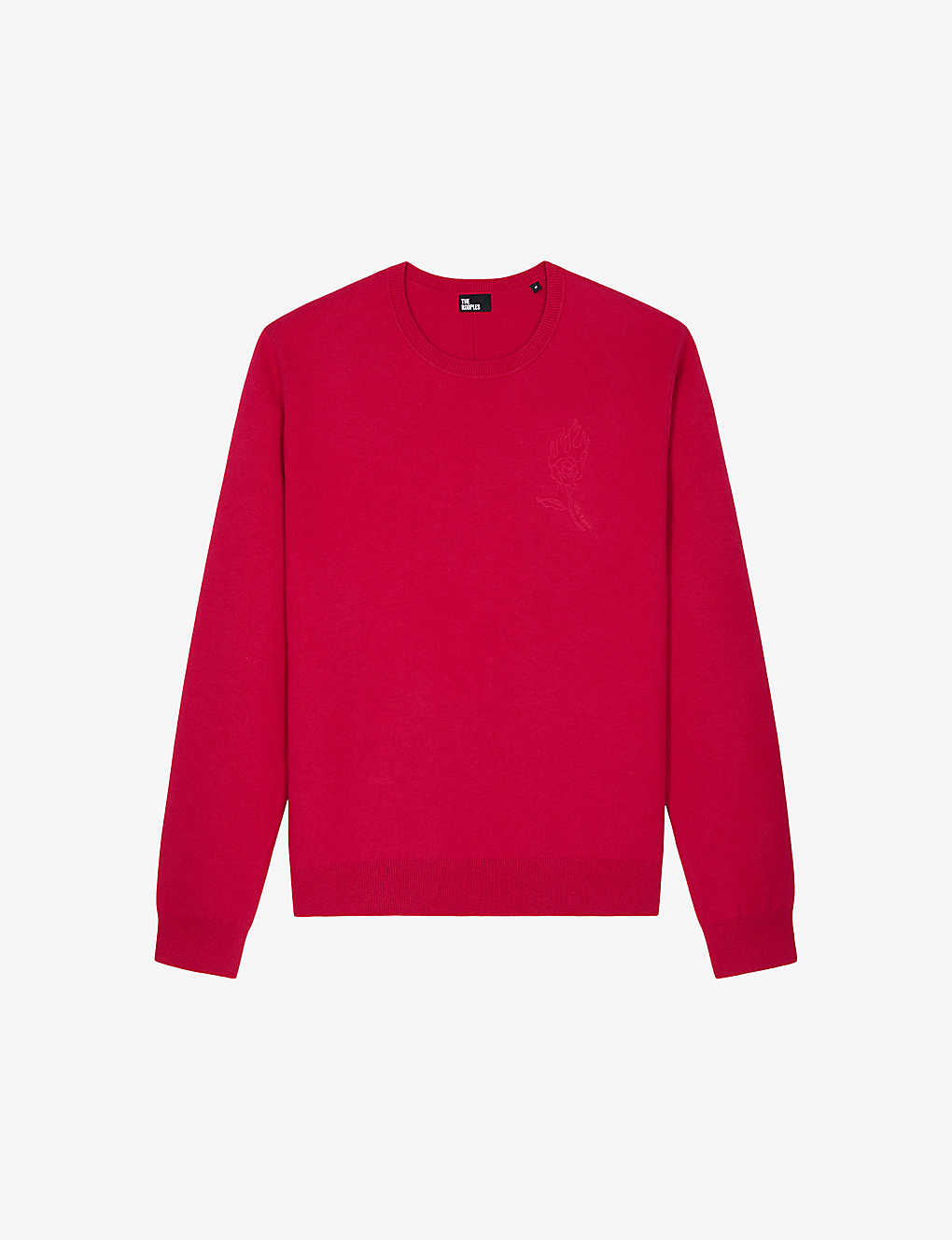 The Kooples Mens Cherry Round Neck Stretch-knit Jumper In Red