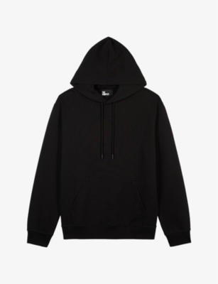 The Kooples Mens Black Skull-embroidered Cotton Hoody