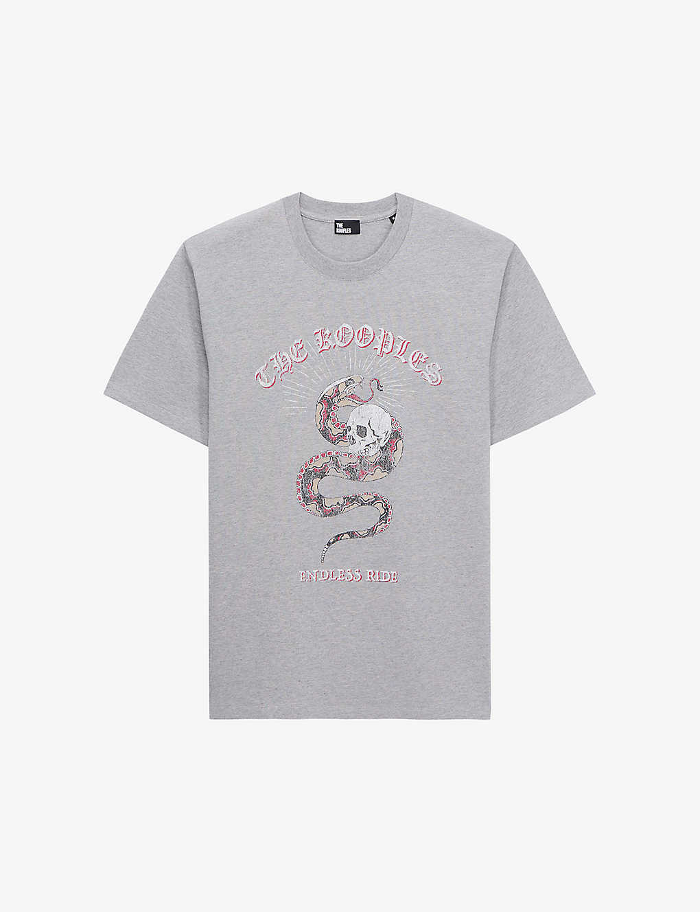 The Kooples Kids'  Mens Light Grey Chine Graphic-print Cotton-jersey T-shirt