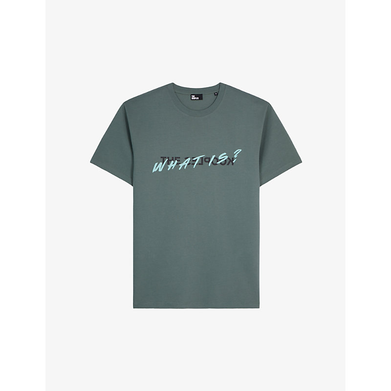 The Kooples Mens Forest Logo-print Short-sleeve Cotton T-shirt