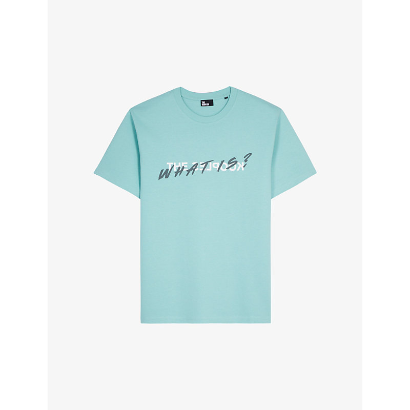 The Kooples Mens Green Water Logo-print Relaxed-fit Cotton T-shirt