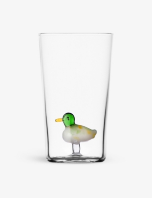 ICHENDORF: Animal Farm Duck borosilicate-glass drinking glass 13cm