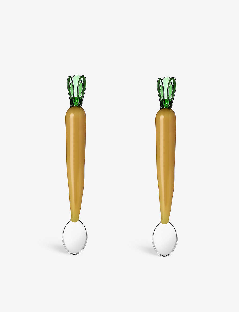 Ichendorf Vegetables Carrot Borosilicate-glass Spoons Set Of Two In Orange