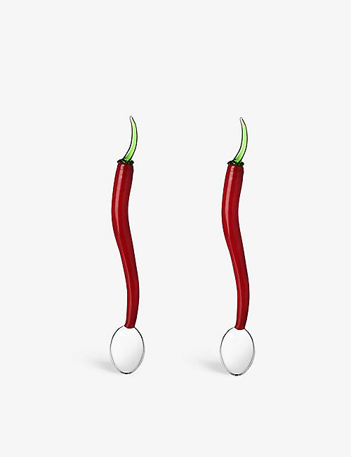 ICHENDORF: Vegetables Chili Pepper borosilicate-glass spoons set of two