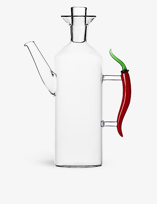 ICHENDORF: Vegetables Big Chili Pepper oil borosilicate-glass bottle 21cm