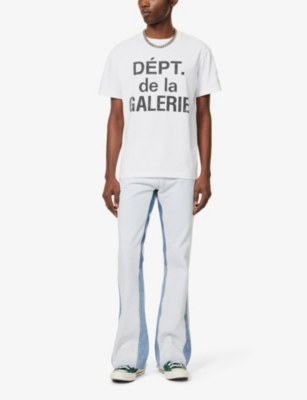 Shop Gallery Dept. Gallery Dept Men's White Dépt De La Galerie Slogan-print Cotton-jersey T-shirt