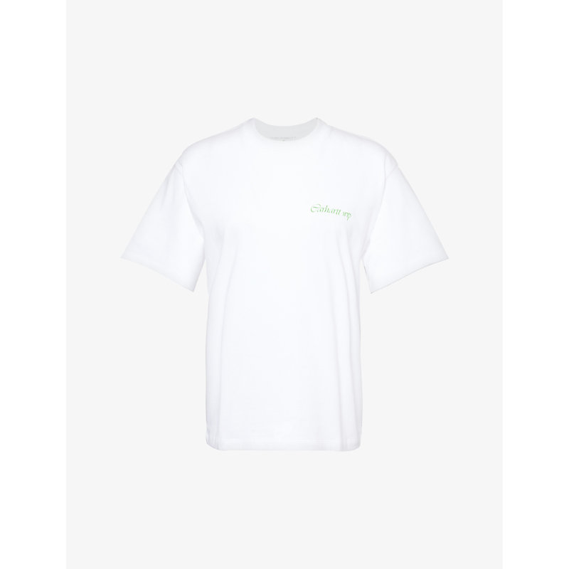 Shop Carhartt Wip Women's White Work & Play Graphic-print Cotton-jersey T-shirt