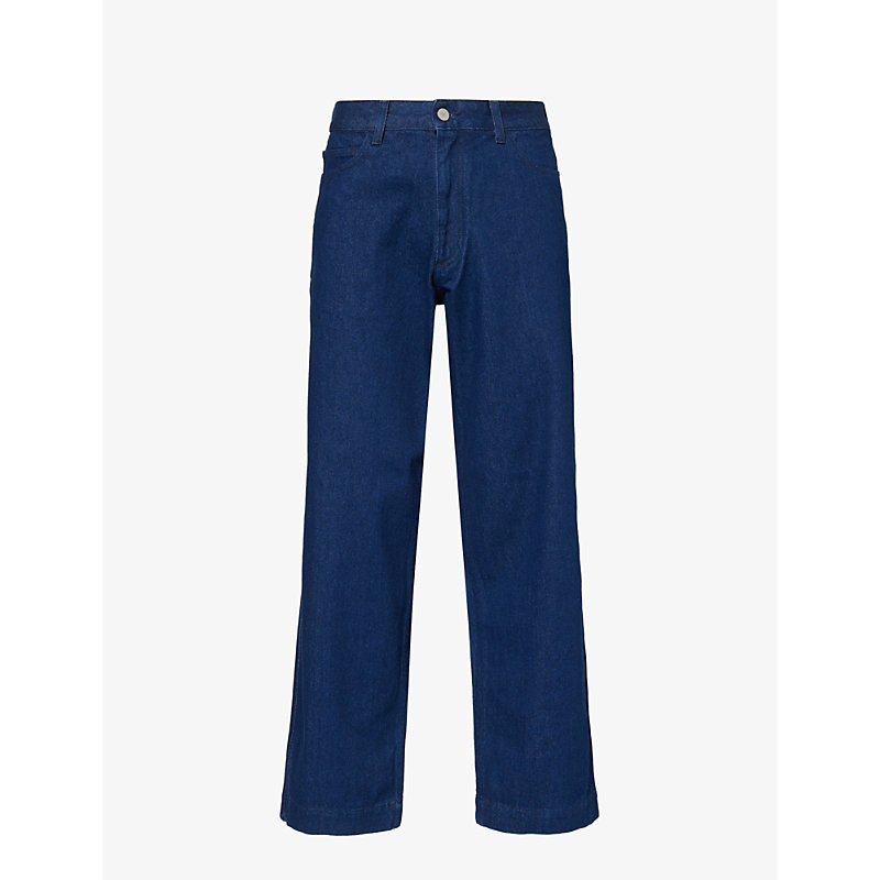 Emporio Armani Mens Denim Blu Five-pocket Straight-leg Jeans
