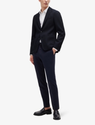 BOSS: Slim-fit single-breasted stretch wool-blend blazer