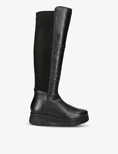 CARVELA COMFORT: Run contrast-panel leather knee-high boots