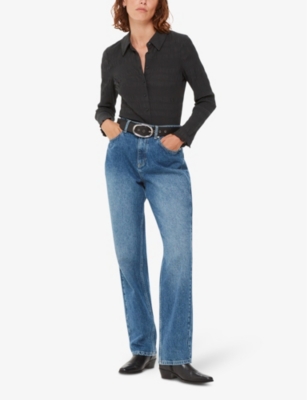 WHISTLES: Long-sleeved plissé woven shirt