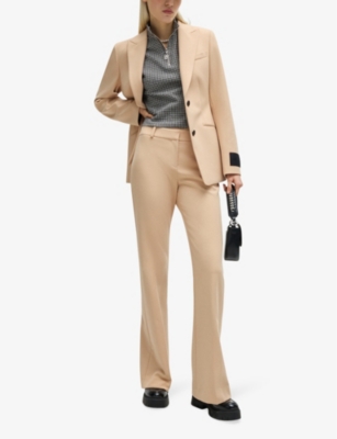 Hugo Boss Top In Houndstooth Jacquard With Zip Closure In Open Miscellaneous