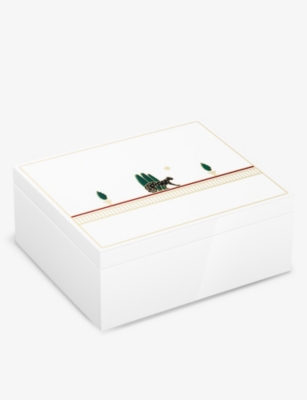 Cartier White Panthère De Medium Lacquered Wood Box 20cm