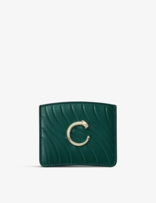 Cartier Panthère De  Quilted Leather Card Holder In Green