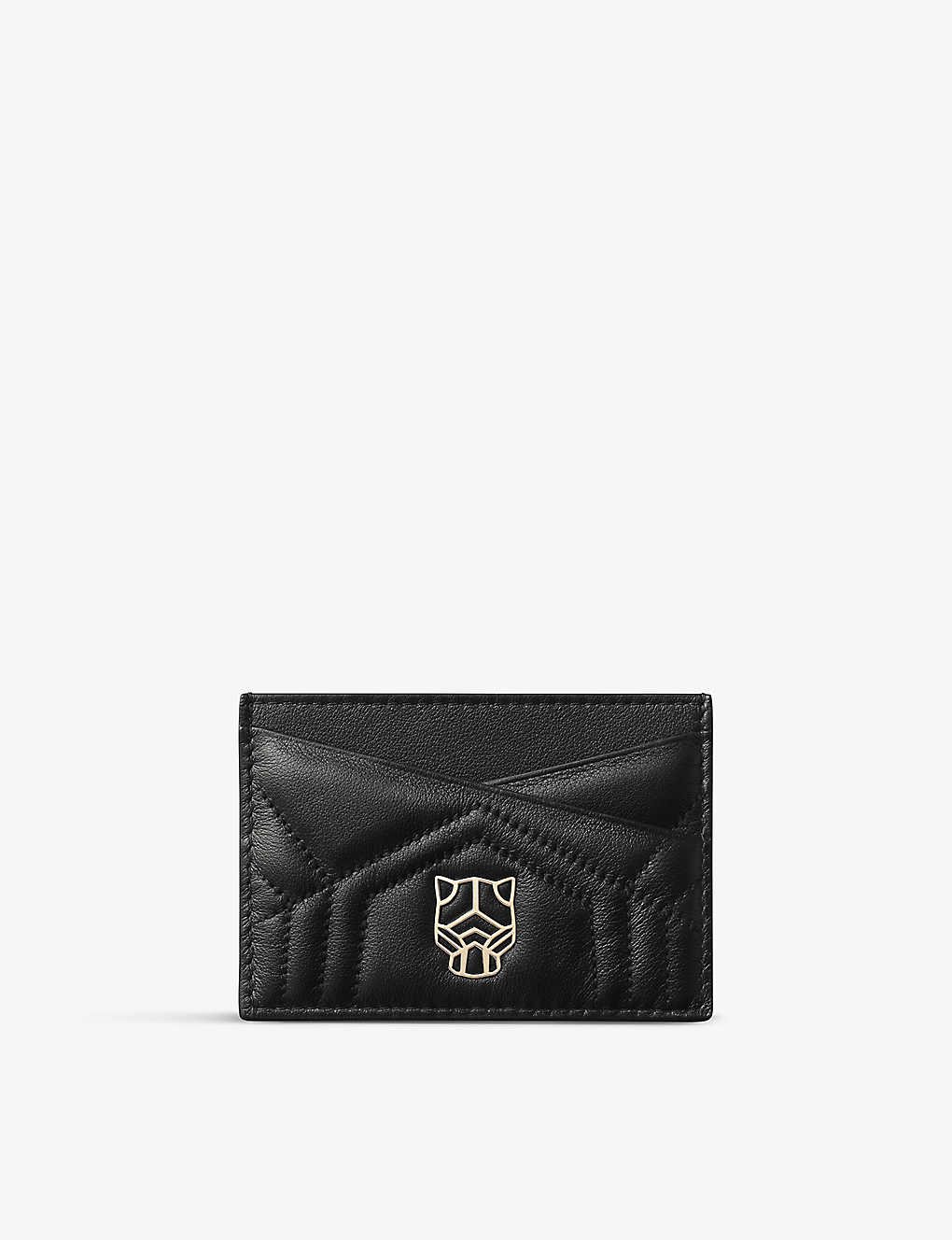 Cartier Panthère De  Leather Card Holder In Black