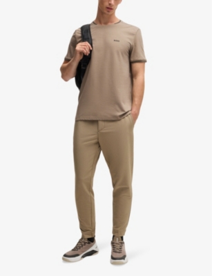 BOSS: Logo-print short-sleeve cotton T-shirt