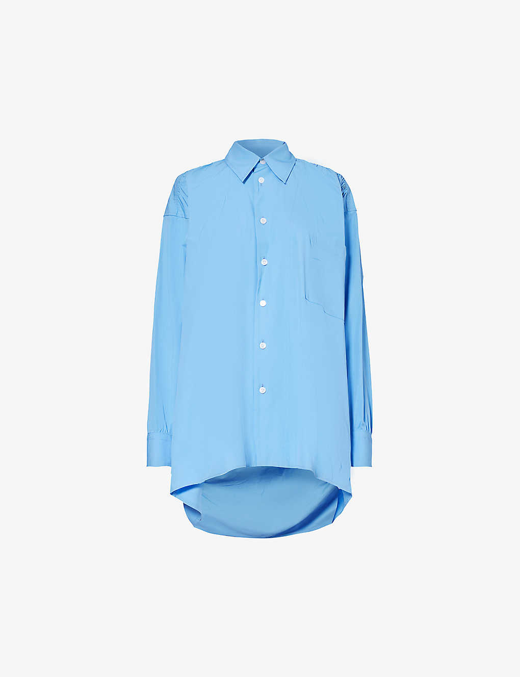 Bottega Veneta Womens Admiral Compact Dropped-shoulder Oversized-fit Cotton-blend Shirt