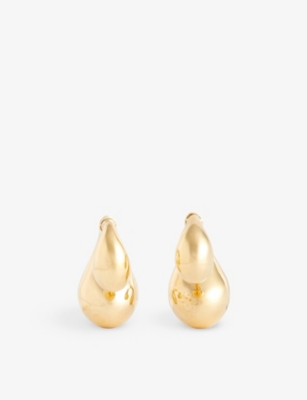 BOTTEGA VENETA: Drop 18ct yellow gold-plated sterling-silver earrings
