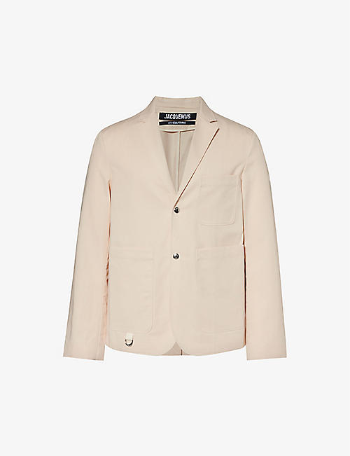 JACQUEMUS: La Veste Jean notched-lapel cotton and linen-blend jacket