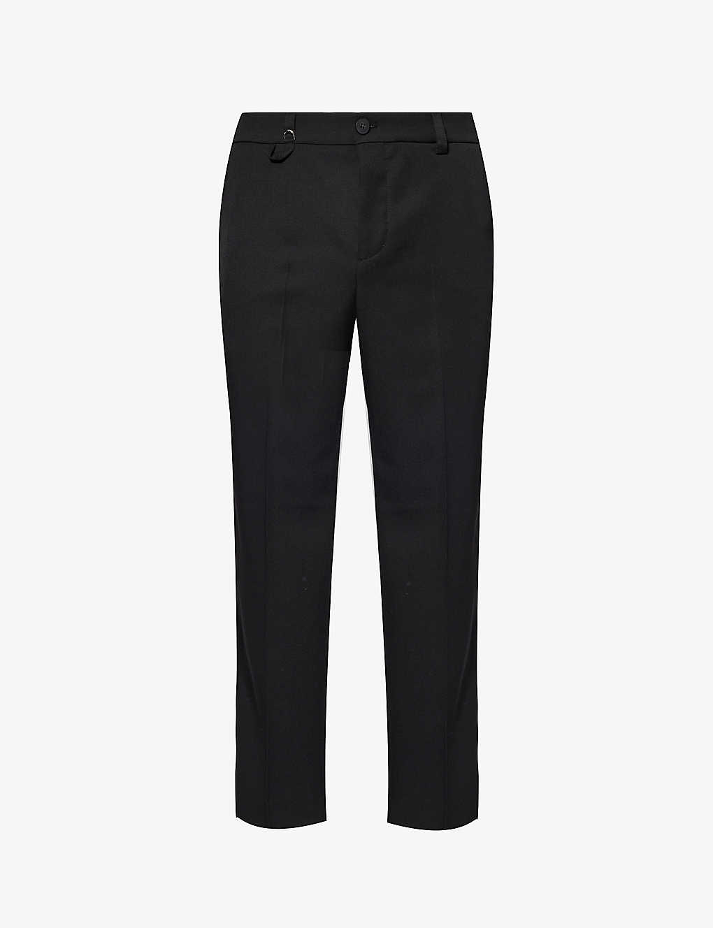 Jacquemus Mens Black Le Trouseralon Cabri Tapered-leg Cropped Wool Trousers