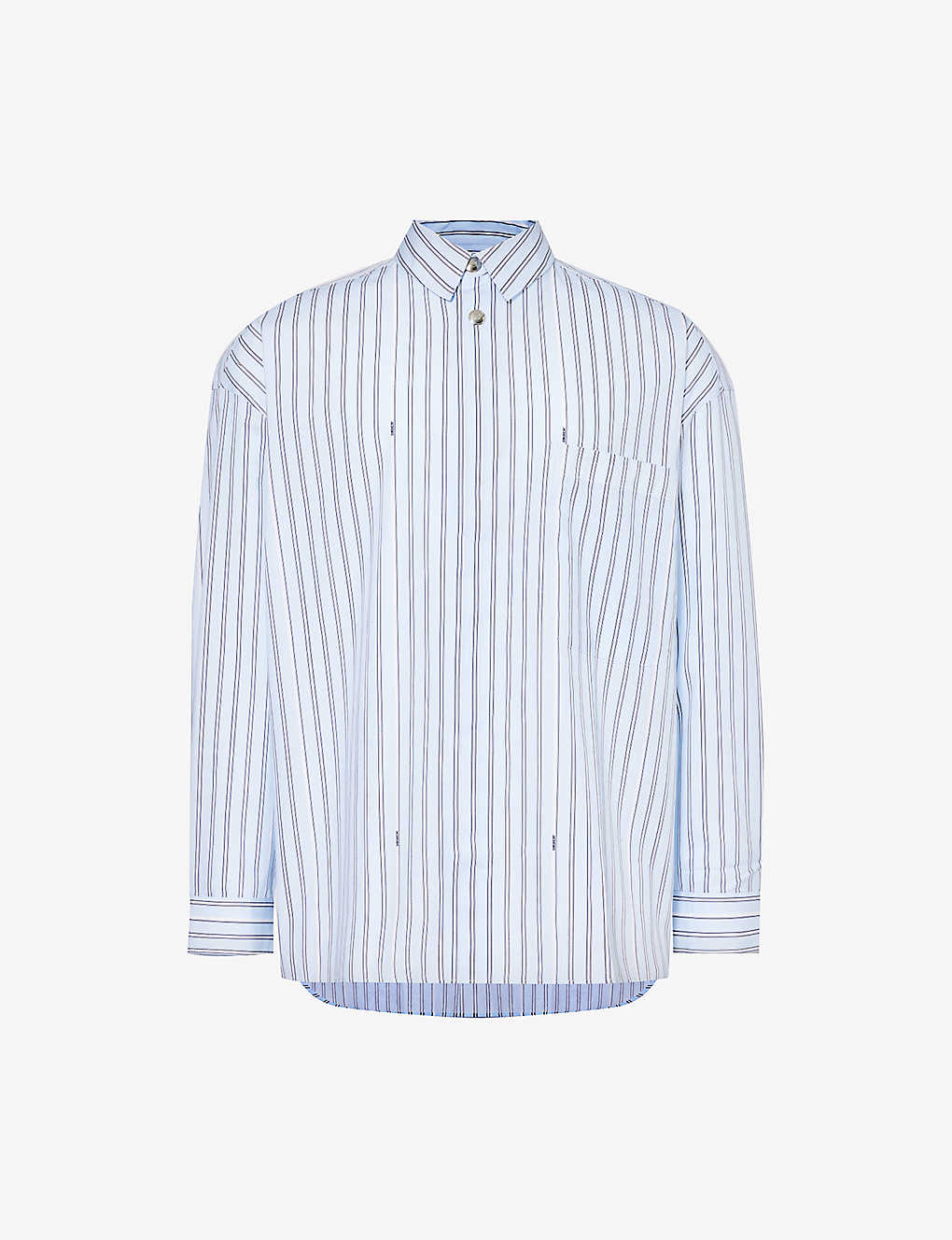 Jacquemus Mens Print Blue Stripe Chemise Striped-pattern Relaxed-fit Cotton-poplin Shirt